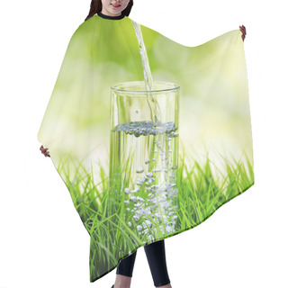 Personality  Glass Of Water On Nature Background Hair Cutting Cape