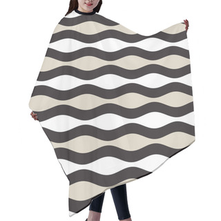 Personality  Vector Seamless Geometric Pattern. Monochrome Wavy Lines. Elegant Ripple Stripes Hair Cutting Cape