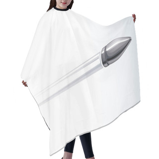 Personality  Realistic Bullet Flying Over White, Vector 3D Illustration. Hair Cutting Cape