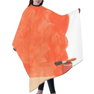 Personality  Partly Painted Red Wall Hair Cutting Cape