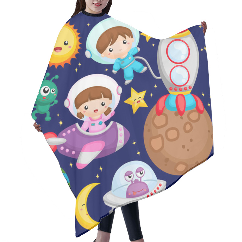 Personality  Kids At The Outer Space Hair Cutting Cape