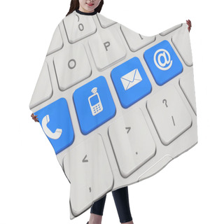 Personality  Contact Us - Keyboard - Blue Hair Cutting Cape