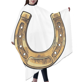 Personality  Horseshoe. Vintage Vector Engraving Illustration Hair Cutting Cape