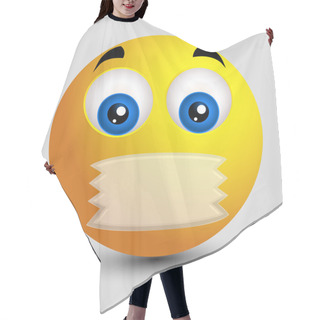 Personality  Tape On Mouth Emoji Smiley Emoticon Hair Cutting Cape