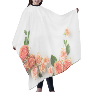 Personality  Pink Flowers Frame Hair Cutting Cape