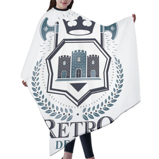 Personality  Heraldic Signs Vintage Elements. Hair Cutting Cape