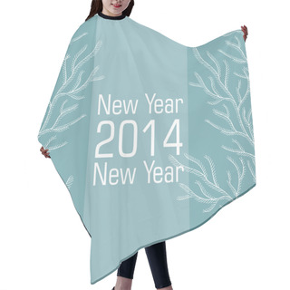 Personality  New 2014 Year Vector Card Of Blue And White Colors Hair Cutting Cape