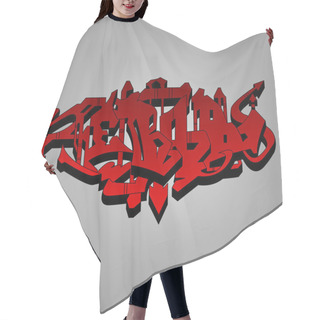Personality  Graffiti - Red And Black Wild Style Illustration Hair Cutting Cape