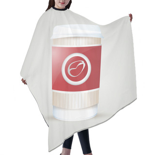 Personality  Paper Coffee Cup. Vector Illustration. Hair Cutting Cape