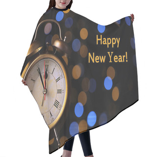 Personality  Alarm Clock On Table On Bright Background Hair Cutting Cape