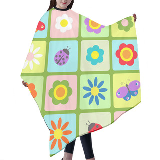 Personality  Flowers, Butterflies And Ladybugs Hair Cutting Cape