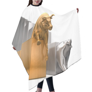 Personality  Bull And Bear Economic Trends Hair Cutting Cape