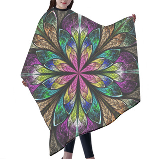 Personality  Multicolor Beautiful Fractal In Stained Glass Window Style. Hair Cutting Cape