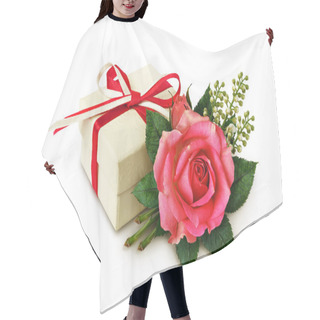 Personality  Pink Rose Flower Arangement And A Gift  Hair Cutting Cape
