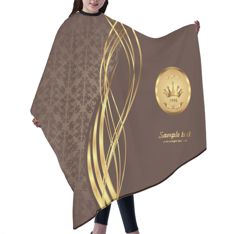 Personality  Gold Background Hair Cutting Cape