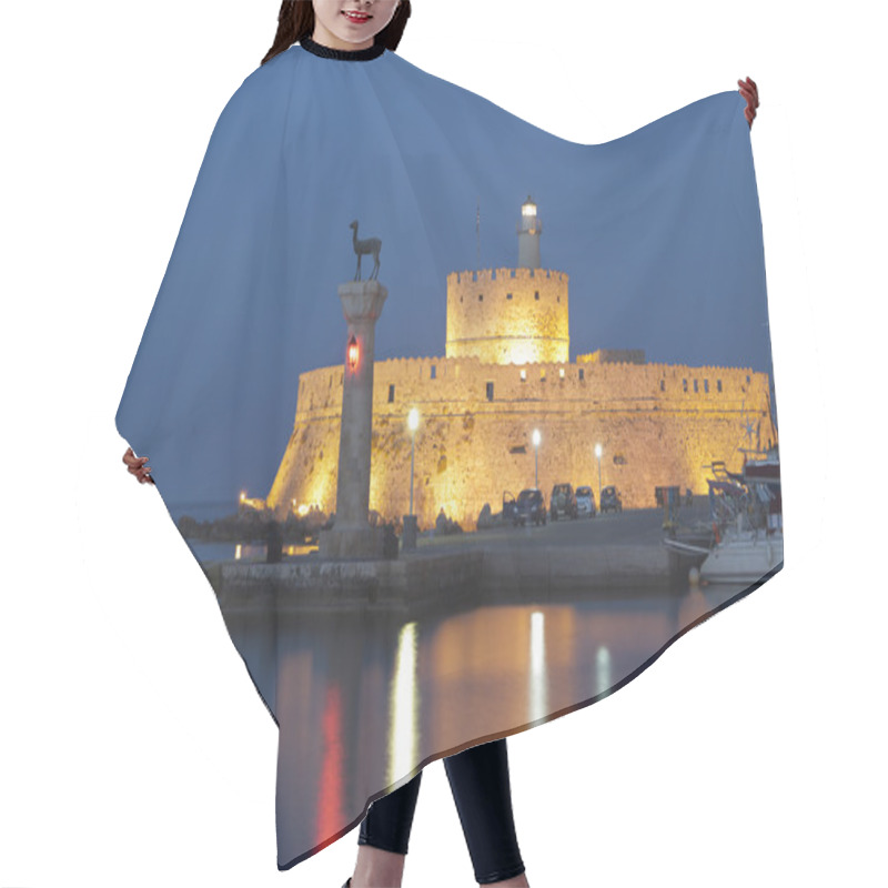 Personality  General View And Landmarks Of The Medieval City And Castle Of Rhodes Island In Greece Hair Cutting Cape