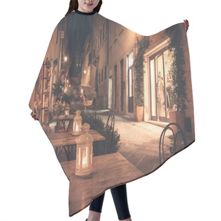 Personality  Old European Town Street Cafe At Night Hair Cutting Cape