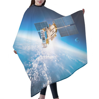Personality  Space Satellite Orbiting The Earth Hair Cutting Cape