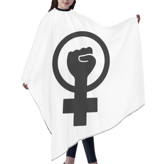 Personality  Symbol Of Feminist Movement Icon Outline. Vector On Isolated White Background. Eps 10 Hair Cutting Cape