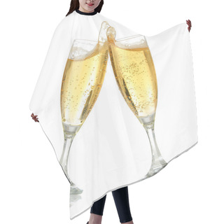 Personality  Celebration Toast With Champagne Hair Cutting Cape