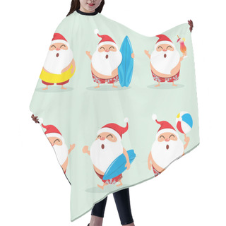 Personality  Christmas Beach Holiday Santa Claus Hair Cutting Cape