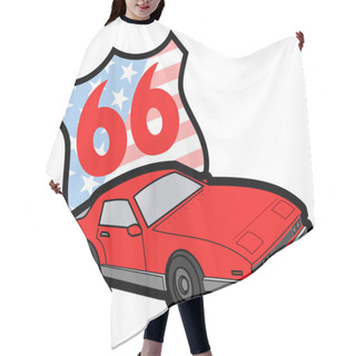 Personality  American Car  Vector Illustration Hair Cutting Cape