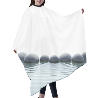Personality  Zen Stones In Water On Widescreen Hair Cutting Cape