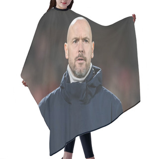Personality  Erik Ten Hag Manager Of Manchester United Before The Carabao Cup Semi-Finals Match Nottingham Forest Vs Manchester United At City Ground, Nottingham, United Kingdom, 25th January 202 Hair Cutting Cape
