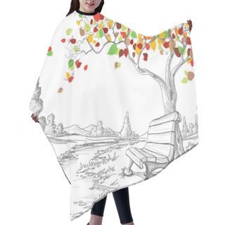 Personality  Autumn Tree, Falling Leaves Hair Cutting Cape