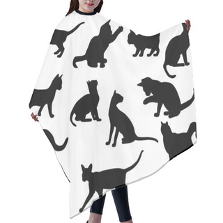 Personality  Silhouettes Of Cats Hair Cutting Cape