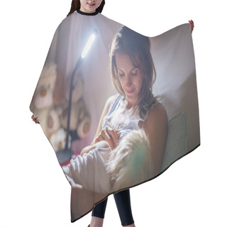 Personality  Mother, Breastfeeding Her Toddler Boy At Home At Night, Night St Hair Cutting Cape
