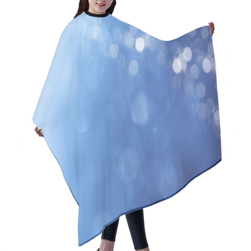 Personality  Lights On Blue Background. Hair Cutting Cape