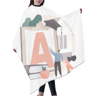 Personality  Home-school Your Kids Abstract Concept Vector Illustration. Distance Learning, Remote Home Education, Structured School Program, Parents Help Kids Study During Quarantine Abstract Metaphor. Hair Cutting Cape