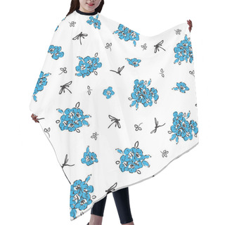 Personality  Pattern With Blue Flowers Hair Cutting Cape
