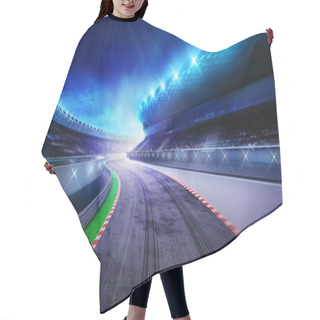 Personality  Racecourse Bended Road With Stands And Spotlights Hair Cutting Cape