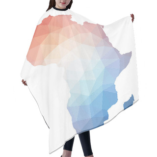 Personality  Map Of Africa Low Poly Illustration Of The Continent Geometric Design With Stripes Technology Hair Cutting Cape