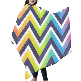 Personality  Rainbow Color Zigzag Seamless Pattern. Hair Cutting Cape