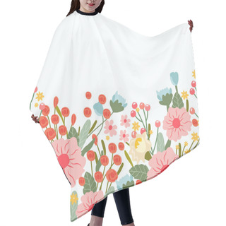 Personality  A Breathtaking Banner With Multicolored Flowers And Leaves. Concept Save Nature. Suitable For Social Posters, Cards, Logos, Banner, Special Occasions Such As Mothers Day Or Women Day Hair Cutting Cape