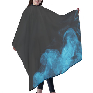 Personality  Blue Spiritual Smoke On Black Background With Copy Space Hair Cutting Cape