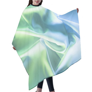 Personality  Toned Picture Of Green And Blue Soft Silk Cloth As Backdrop Hair Cutting Cape