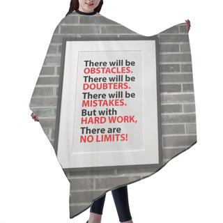 Personality  Inspirational Motivating Quote On Picture Frame. Hair Cutting Cape