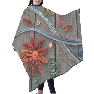 Personality  Colorful Paper Quilling Hair Cutting Cape