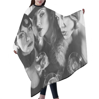 Personality  Retro Women With Martinis. Hair Cutting Cape