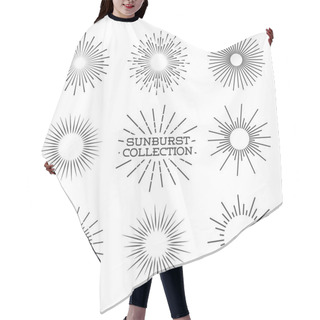 Personality  Vector Sunburst Set. Vector Illustration Hair Cutting Cape