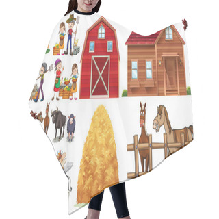 Personality  Farmers And Animals On The Farm Hair Cutting Cape