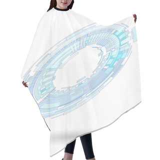 Personality  Blue Texhnologic Circle On White  Background Hair Cutting Cape