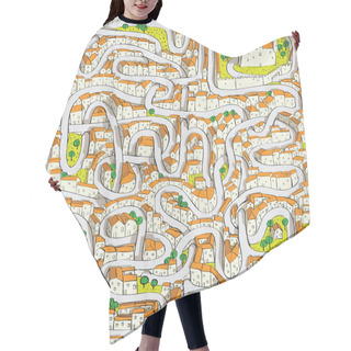 Personality  Old Town Maze Game Hair Cutting Cape
