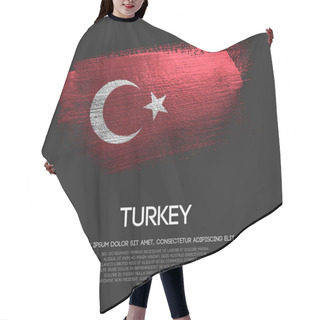 Personality  Turkey Flag Made Of Glitter Sparkle Brush Paint Vector Hair Cutting Cape