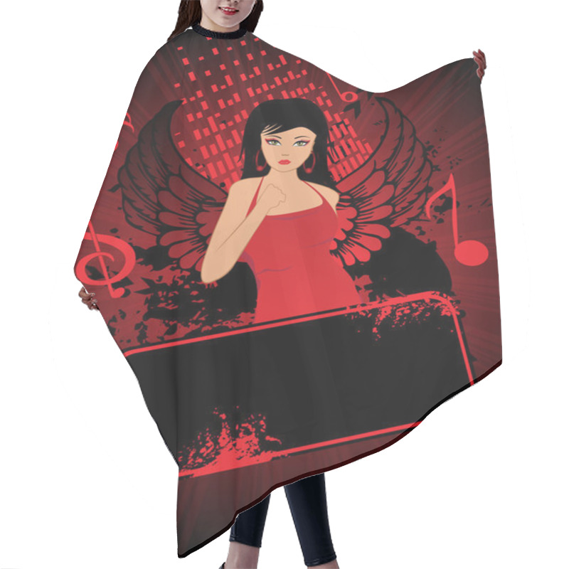Personality  Vector Illustration Of Musical Background Hair Cutting Cape