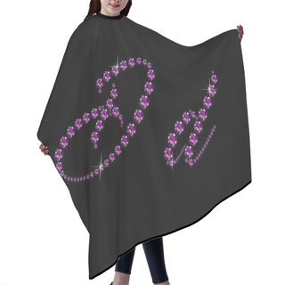 Personality  Dd In Amethyst Script Jeweled Font Hair Cutting Cape